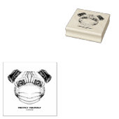 PUG 保護 YOURSELF COVID19警告のラバースタンプ ラバースタンプ (押印)