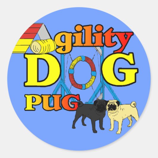 Pug_機敏性ギフト ラウンドシール (正面)