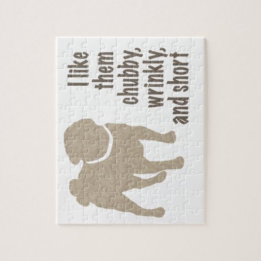 Pug – 私は彼らがChubby、しわ、短いのが好き ジグソーパズル (縦)