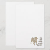 Pug – 私は彼らがChubby、しわ、短いのが好き 便箋 (正面/裏面)