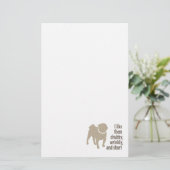 Pug – 私は彼らがChubby、しわ、短いのが好き 便箋 (スタンド正面)