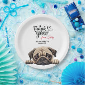 Pug 結婚's Thank You ペーパープレート (パーティー)