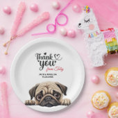Pug 結婚's Thank You ペーパープレート (パーティー)