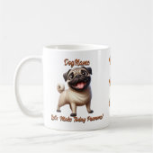 Pug、Add Dog's Name、Change文字 コーヒーマグカップ (左)