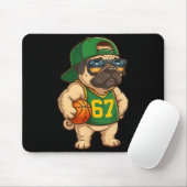 Pug Basketball Dog 67 Gen Alpha Slang Srts Men Boy マウスパッド (マウス)