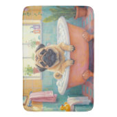 Pug Bath Time Cute Bathroom Decor バスマット (正面縦)