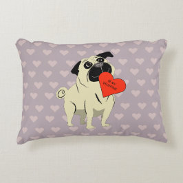 Pug be my Valentine アクセントクッション