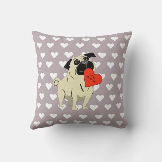 Pug be my Valentine クッション (裏面)