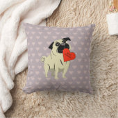 Pug be my Valentine クッション (ブランケット)