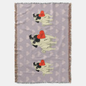 Pug be my Valentine スローブランケット (正面縦)