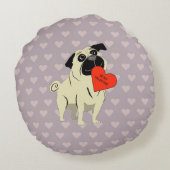 Pug be my Valentine ラウンドクッション (裏面)