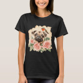 Pug bird cute dog funny pug  tシャツ (正面)