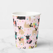 Pug Birthday Party Celebration 紙コップ (左)