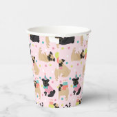 Pug Birthday Party Celebration 紙コップ (右)