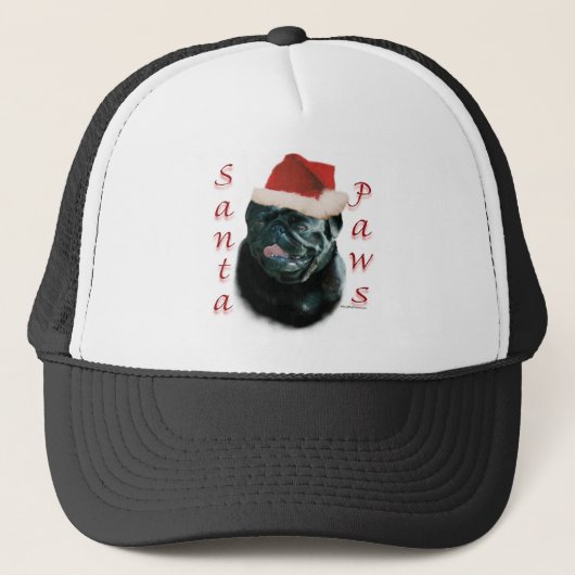 Pug (blk)サンタポーズ キャップ (正面)