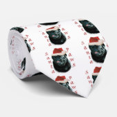 Pug (blk)サンタポーズ ネクタイ (ロール)