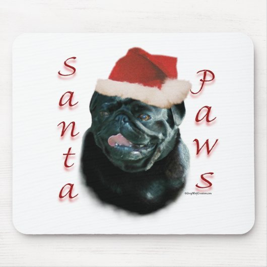 Pug (blk)サンタポーズ マウスパッド (正面)
