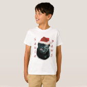 Pug (blk)サンタポーズ tシャツ (正面フル)