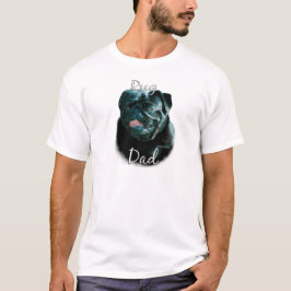 Pug (blk)パパ2 tシャツ