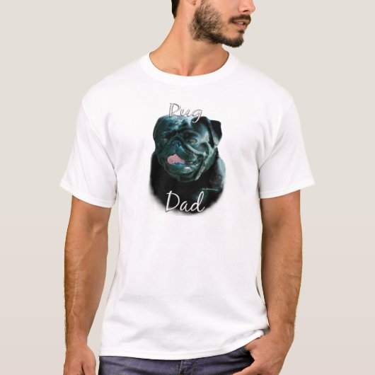 Pug (blk)パパ2 tシャツ (正面)