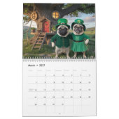Pug Calendar カレンダー (3月 2027)