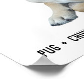 Pug + Chihuahua = Awwかわいい犬の種類の蝶ネクタイ ポスター (角)
