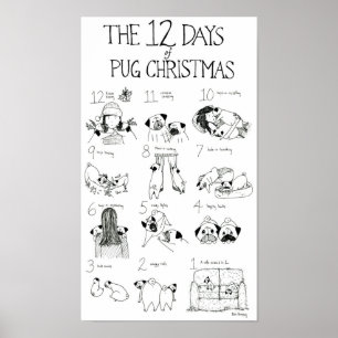 Pug Christmasの12日 ポスター