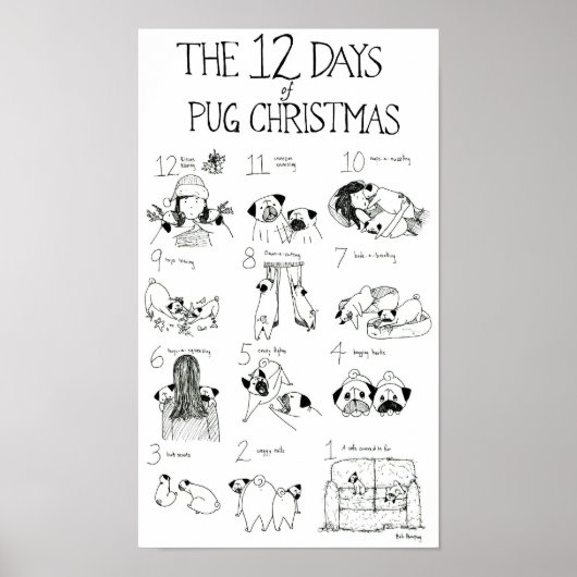 Pug Christmasの12日 ポスター (正面)