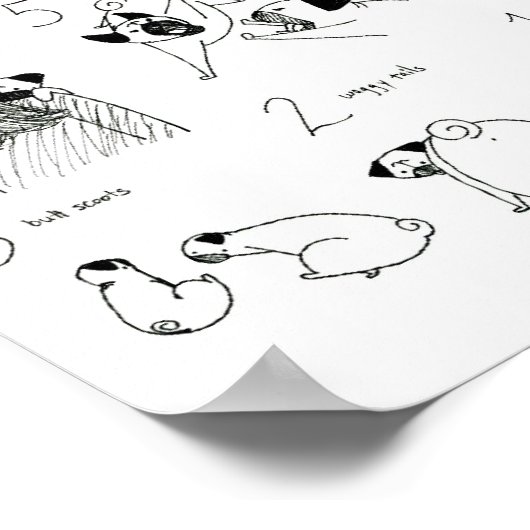 Pug Christmasの12日 ポスター (角)