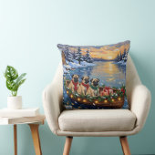 Pug Christmas Boat Holiday クッション (椅子)