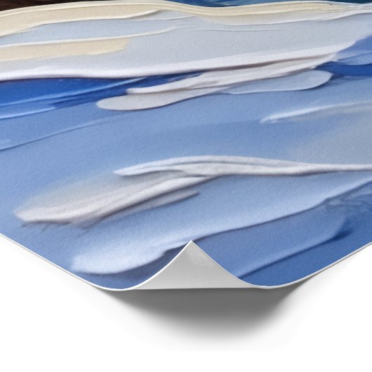 Pug Christmas Boat Holiday ポスター (角)