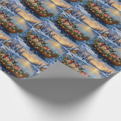 Pug Christmas Boat Holiday ラッピングペーパー (角)