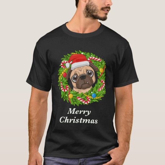 Pug Christmas  For Dog  Men Women Kids Tシャツ (正面)