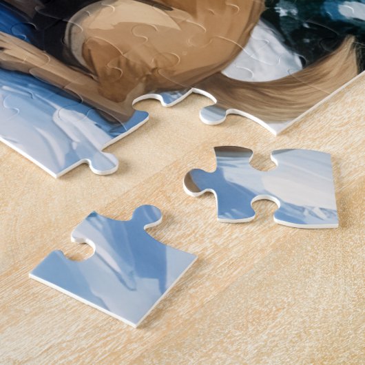 Pug Christmas Lighthouse Holiday ジグソーパズル (側面)