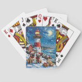Pug Christmas Lighthouse Holiday トランプ (裏面)