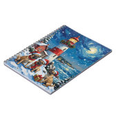 Pug Christmas Lighthouse Holiday ノートブック (左側)