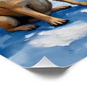 Pug Christmas Lighthouse Holiday ポスター (コーナー)