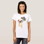 Pug Christmas Snow Winter Animals Dogs Tシャツ (正面フル)