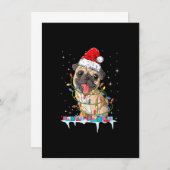 Pug Christmas Tree Lights Santa Dog Xmas Gifts Boy 招待状 (正面/裏面)