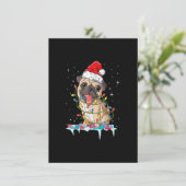 Pug Christmas Tree Lights Santa Dog Xmas Gifts Boy 招待状 (スタンド正面)