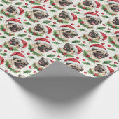 Pug Christmas Wrapping Paper ラッピングペーパー (角)