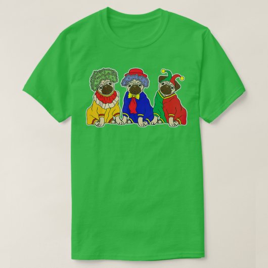 Pug Clown, Funny Dog Lover For Men Women Kids, Pet Tシャツ (デザイン正面)