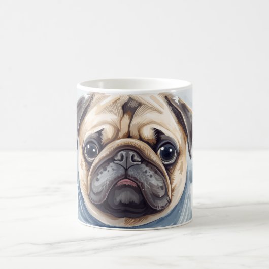  “Pug & Cocoa” Cute Pug Mug コーヒーマグカップ (中央)