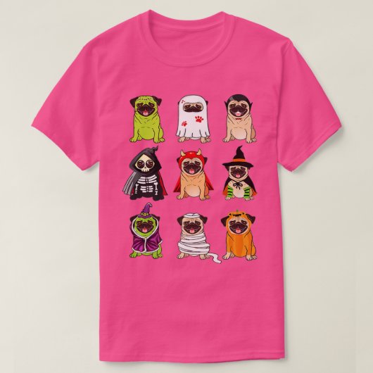 Pug Collection Happy Pug-o-ween Halloween Spooky C Tシャツ (デザイン正面)