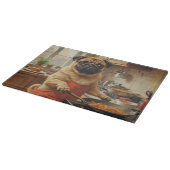 Pug Cooking in Kitchen カッティングボード (角)