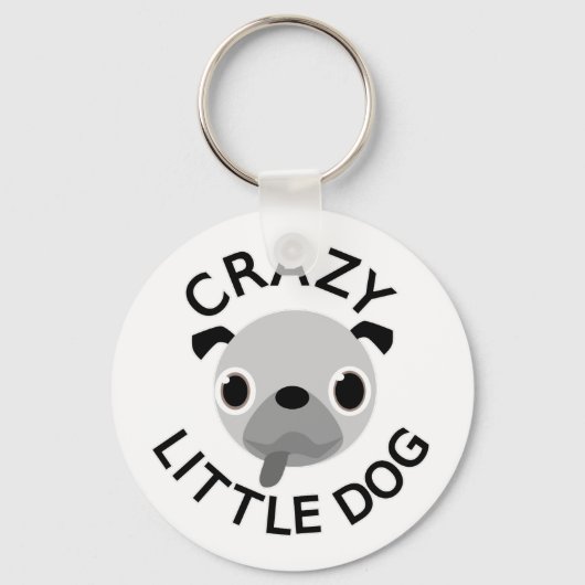 Pug Crazy Little Dog キーホルダー (正面)