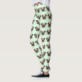 Pug Cute Dog Lover Pattern レギンス (左)