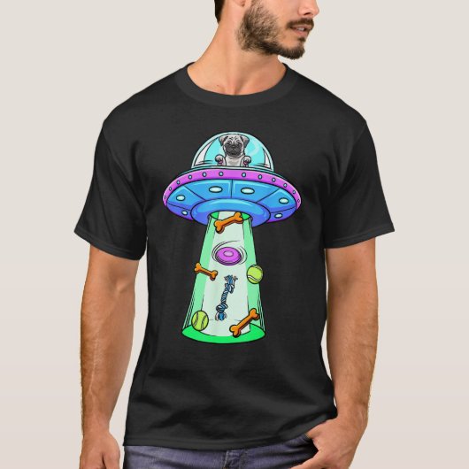 Pug Cute Piug Pug UFO Pug Owner Pug  Pug Tシャツ (正面)