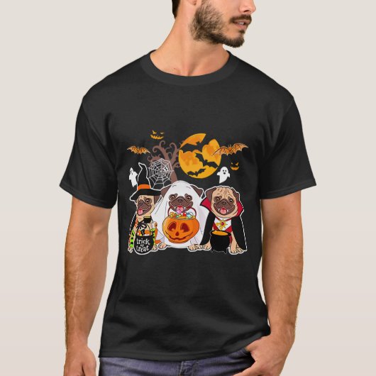 pug dad, dog lover tシャツ (正面)