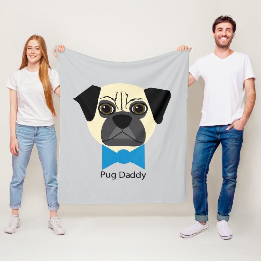Pug Daddy フリースブランケット (インサイチュ)